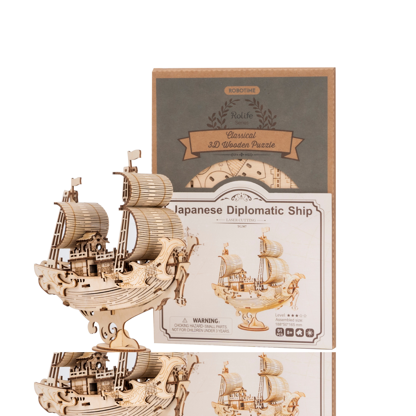 "Yelkenli minyatür yelkenli tekne modeli – ahşap detaylı gövde, beyaz yelkenler ve klasik görünümle ev dekoru için -4