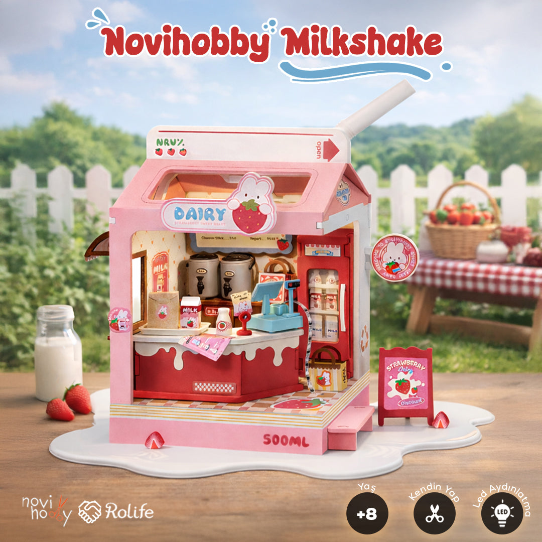 Novihobby Milkshake | Minyatür Maket Ev Seti| Rolife(Strawberry