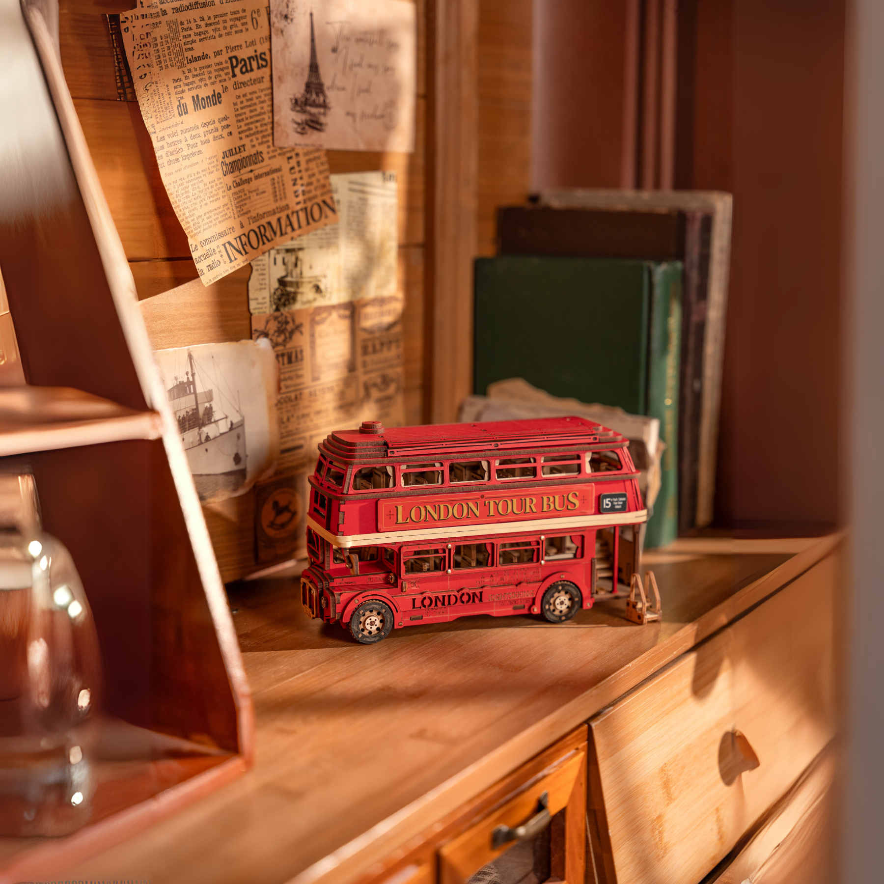 London Bus minyatür çift katlı kırmızı Londra otobüsü modeli -4