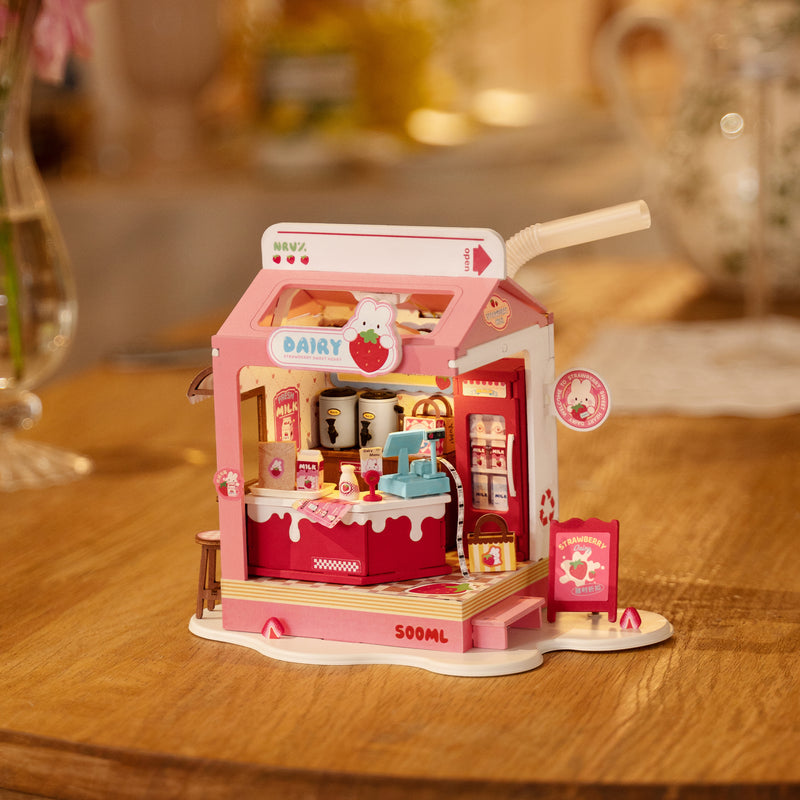 Novihobby Milkshake | Minyatür Maket Ev Seti| Rolife(Strawberry Milk Box)