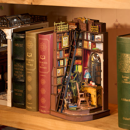 NoviHobby  Okuma Köşesi | Led Işıklı Minyatür Kitaplık Maketi Seti | Booknook | Rolife (Silent Corner Study)