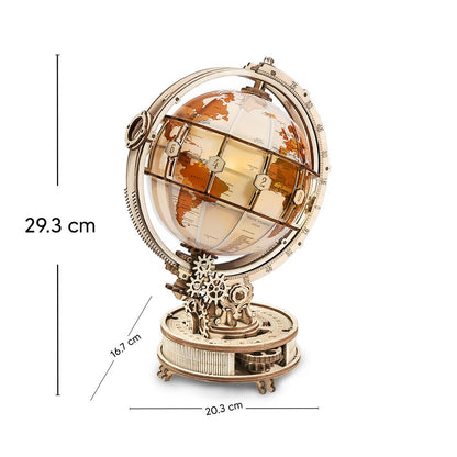 Ahşap Küre minyatür dekoratif oyuncak seti – doğal ahşap dokulu küre modeli -2