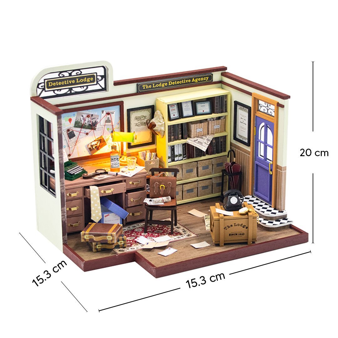 Dedektif Büro oyuncak seti – detaylı masa üstü aksesuarlar, dosyalar ve klasik ofis atmosferi ile minyatür model -2