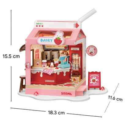 Novihobby Milkshake | Minyatür Maket Ev Seti| Rolife(Strawberry Milk Box)