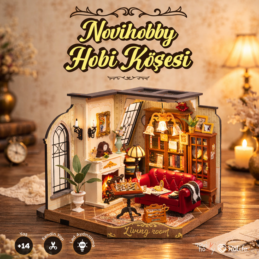 NoviHobby    Hobi Köşesi  | Led Işıklı Minyatür Maket Ev Seti | Rolife (Catherine's Living Room)