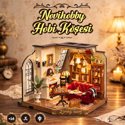 NoviHobby    Hobi Köşesi  | Led Işıklı Minyatür Maket Ev Seti | Rolife (Catherine's Living Room)