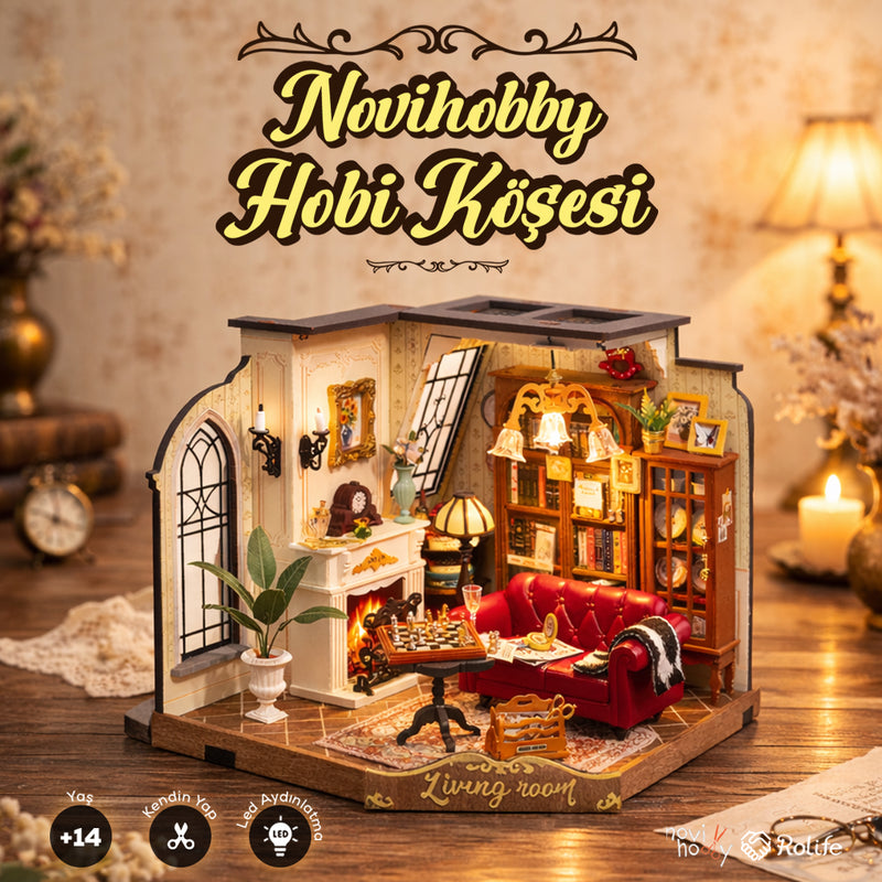NoviHobby    Hobi Köşesi  | Led Işıklı Minyatür Maket Ev Seti | Rolife (Catherine's Living Room)