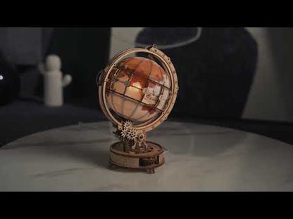 Ahşap Küre minyatür dekoratif oyuncak seti – doğal ahşap dokulu küre modeli -6