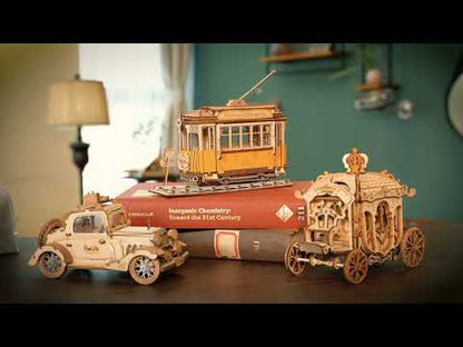 Tramvay oyuncak maketi – ön görünüş, raylar ve detaylı vagon tasarımı -6