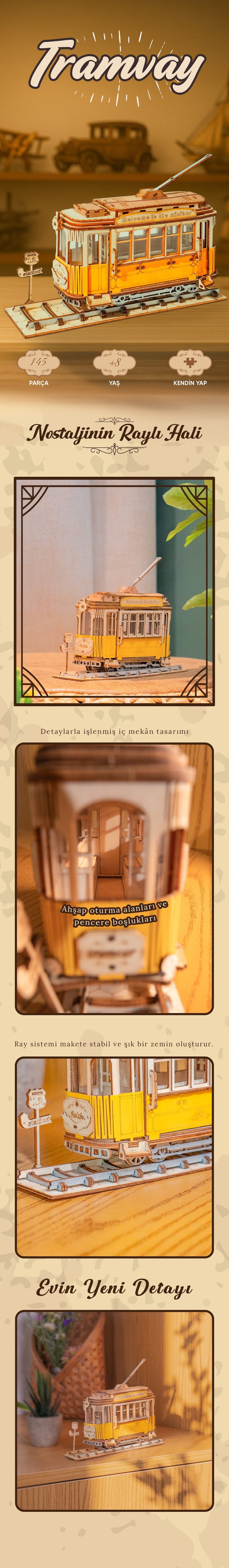 Tramvay – Ahşap Minyatür Maket | NoviHobby