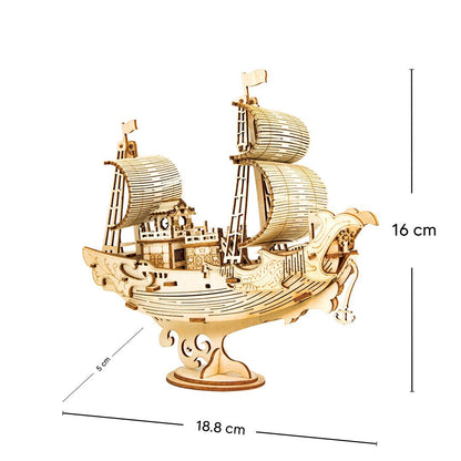 "Yelkenli minyatür yelkenli tekne modeli – ahşap detaylı gövde, beyaz yelkenler ve klasik görünümle ev dekoru için -2
